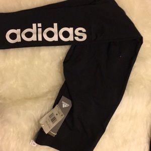 ADIDAS Black Tights with Logo. NWT. Never worn.